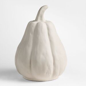 New! Crate&Barrel Ceramic Pumpkin in Matte Ivory
